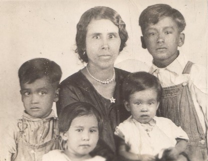 my great-grandmother, lupe rodriguez, and her children - 1930's