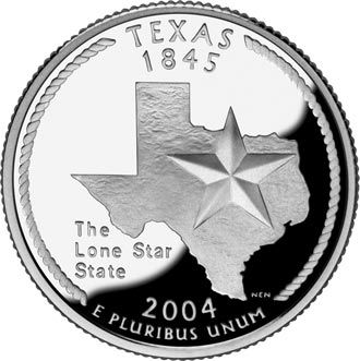 Texas state quarter features the famous lone star symbol