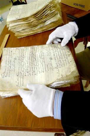 Florida digital documents project: Fragile documents at the Historical Archives of the Catholic Diocese of St. Augustine, in St. Augustine, Fla., which date back to the year 1594, when Spanish colonialists settled in the area, are being digitized to preserve them. IMAGE