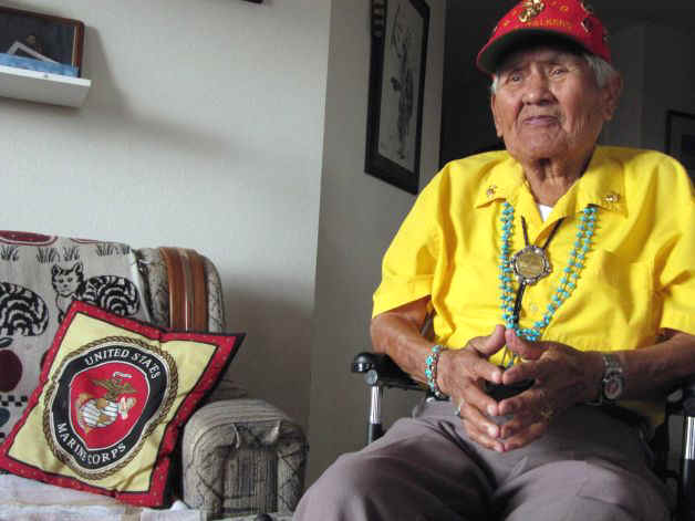 FILE - This Nov. 29, 2009, file photo, shows Chester Nez talking about his time as a Navajo Code Talker in World War II at his home in Albuquerque, N.M. Nez, the last of the 29 Navajos who developed an unbreakable code that helped win World War II, died Wednesday morning, June 4, 2014, of kidney failure at his home in Albuquerque. He was 93. Photo: Felicia Fonseca, AP / AP