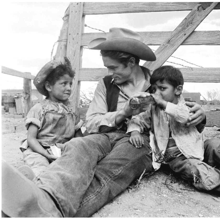 James Dean and two local children on the Marfa, Texas set of Giant. Photo: Photos Courtesy Of PBS / San Antonio Express-News