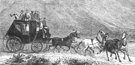 Stagecoach drawing from Transportation: Pictorial Archive by J. Harter