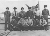A group of Mexican pilots of the 201st fighter squadron taken during their training  in Texas 1945. Tte. P.A. Amador Samano Pina in the two row, the second from the left (photo USAF).