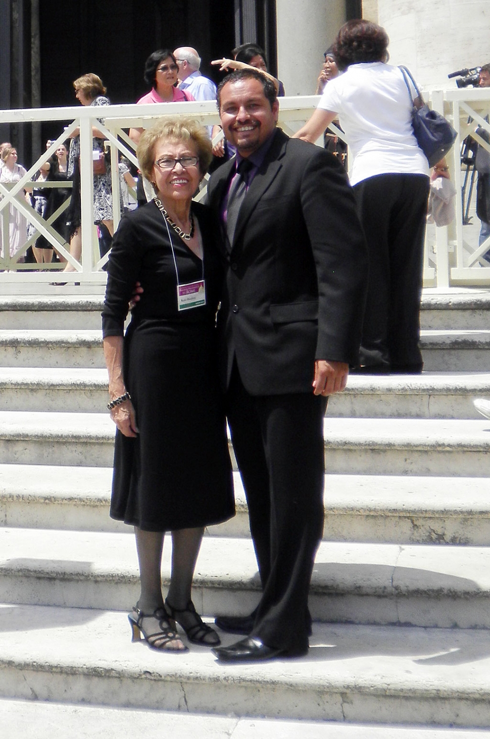 Fillmore residents Katie Ramirez and her son Jason in Rome. They were with a group of 300 who went
to Rome for the Official Pallium Pilgrimage. 